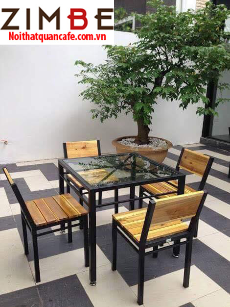 Bàn ghế cafe gỗ thông 06 - 0972075902 Bàn ghế cafe gỗ thông 06 - 0972075902