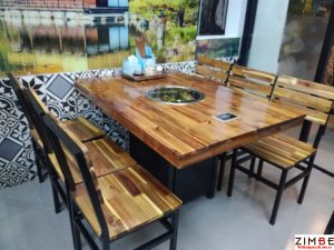 40 Mẫu bàn ghế gỗ chân sắt