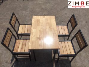 Bàn nhà hàng 4 ghế nan pallet