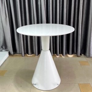 Bàn tròn cafe màu trắng chân hình nón
