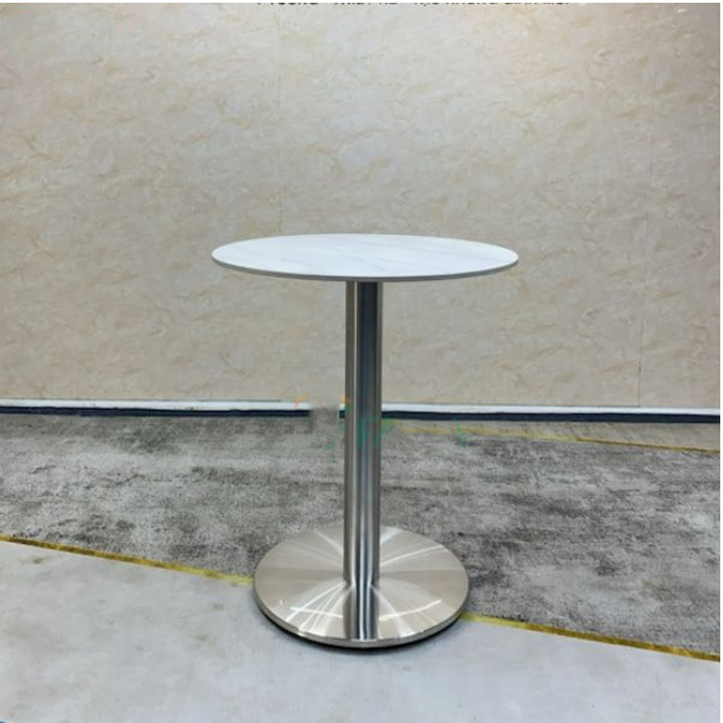 Bàn Tròn Mặt Đá Chân Inox