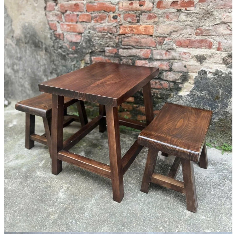 Bộ bàn ghế gỗ cafe mini