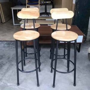 Ghế quầy bar chân sắt mặt gỗ