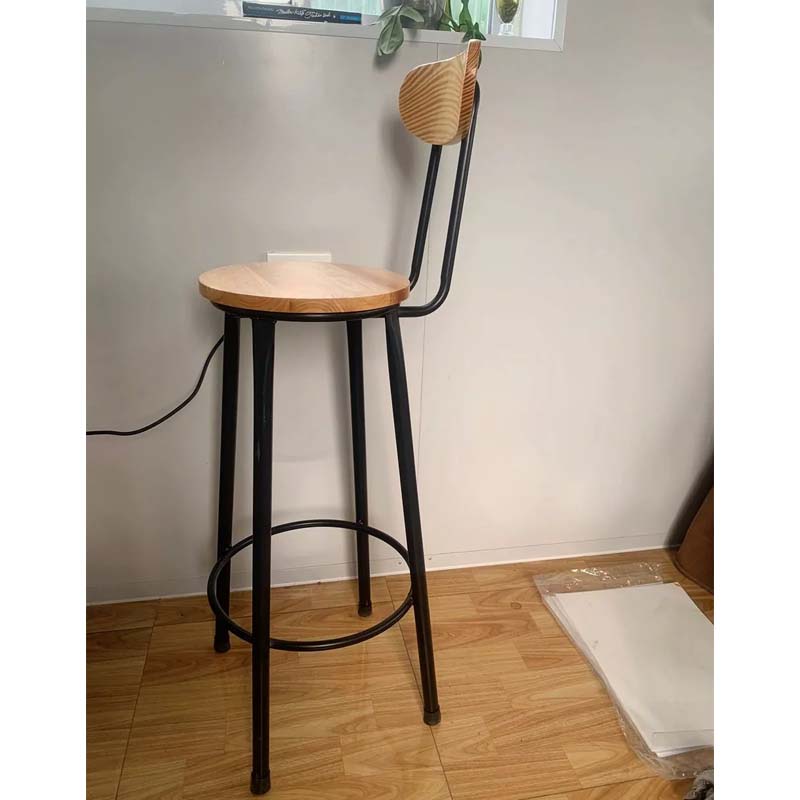 Ghế quầy bar chân sắt mặt gỗ