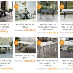 Bàn ăn chân sắt mặt đá