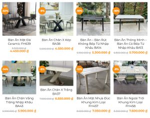 Bàn ăn chân sắt mặt đá