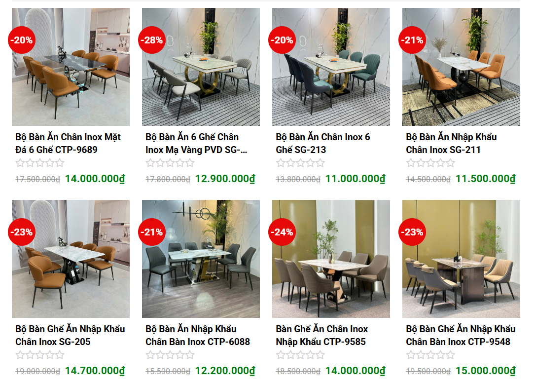 Chân bàn ăn inox mạ vàng