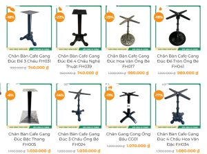 Chân bàn thép sơn tĩnh điện