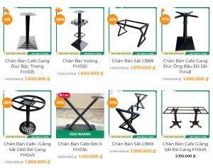 Mẫu chân bàn sắt hộp đẹp