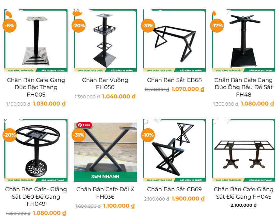 Mẫu chân bàn sắt hộp đẹp